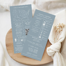 Dusty blue Minimalistisch Wedding Infografy Progra