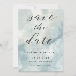 Dusty Blue Modern Abstrakt Save the Date