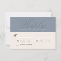 Dusty Blue Modern Elegant Minimal Monogram UAWG