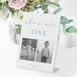 Dusty Blue Modern Elegante Hochzeitzeitzeitzeitzei Sockelschild