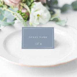 Dusty Blue Modern Elegante Wedding Escort Card Tischnummer