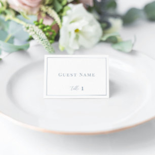 Dusty Blue Modern Elegante Wedding Escort Card Tischnummer