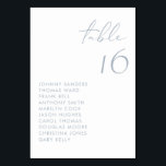 Dusty Blue Modern handgeschriebene SkriptWedding Tischnummer<br><div class="desc">Lassen Sie sich von unseren Tischkarten mit minimalistischer Typografie ganz nach Ihren Wünschen verwöhnen. Diese modernen Tischkarten wurden so konzipiert, dass sie sich nahtlos mit jedem Dekor harmonieren und bieten eine stilvolle und persönliche Touch für Ihren besondere Anlass. Ob Hochzeit, Geburtstag, Abschluss, Babydusche oder ein anderes unvergessliches Ereignis, unsere Tischkarten...</div>