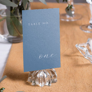 Dusty Blue Modern Minimal Tischnummer Card