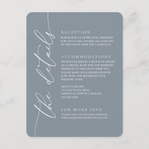 Dusty Blue Modern Minimalistisch Wedding 2 Begleitkarte