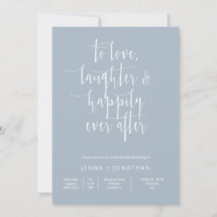 Dusty Blue Modern Minimalistisch Wedding QR Code F Einladung