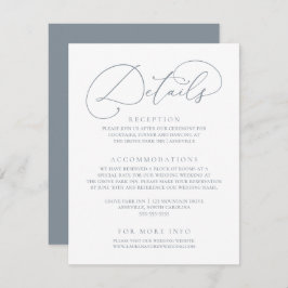 Dusty Blue Modern Minimalistische Hochzeitdetails Begleitkarte