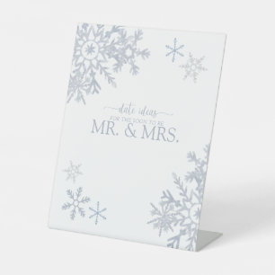 Dusty Blue Modern Snowflake Winter Date Ideas Sockelschild
