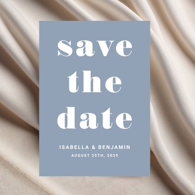 Dusty Blue Modern Typografy Wedding Save The Date (Dusty Blue Modern Typography Wedding Save The Date)
