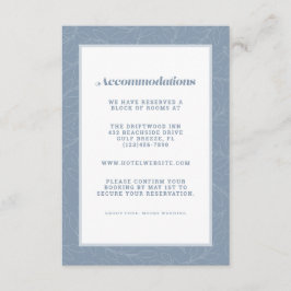 Dusty Blue Modern Wedding Unterkunft Details Begleitkarte