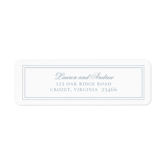 Dusty Blue Moderne Minimalistische Rücksendeadress (Vorne)