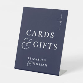 Dusty Blue Monogram Cards und Geschenke Sockelschild