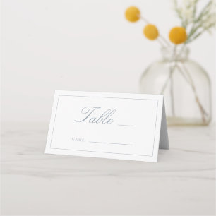 Dusty Blue Monogram Script Wedding Tischnummer Platzkarte