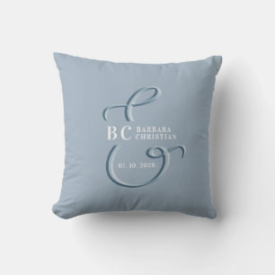 Dusty Blue Monogram Wedding Kissen