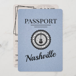 Dusty Blue Nashville Passport Save the Date