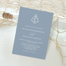 Dusty Blue Nautical Monogram Anchor Wedding