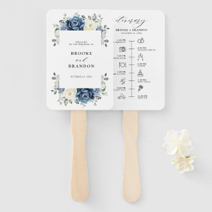 Dusty Blue Navy Champagne Elfenbeinhochzeit Timeli Fächer