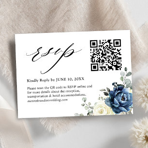 Dusty Blue Navy Champagne Ivory QR Code UAWG Begleitkarte