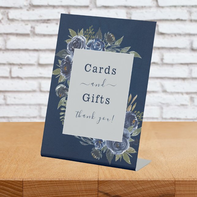 Dusty Blue Navy Champagne Ivory Wedding Sockelschild (Dusty Blue Navy Champagne Ivory Wedding Supplies)