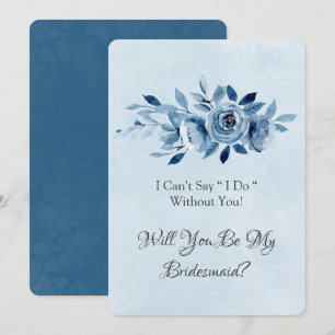 Dusty Blue Navy Peony werden Sie meine Bridesmaid Einladung