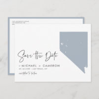 Dusty Blue Nevada Staat Karte QR-Code Save the Dat