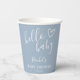 Dusty Blue Niedlich Heart Baby Boy Hello Baby Show Pappbecher