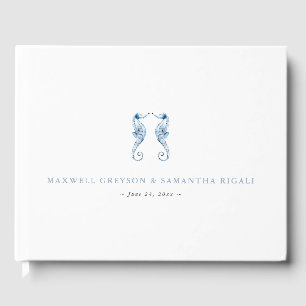 Dusty Blue Ocean Wedding Guest Book Gästebuch