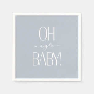 Dusty Blue Oh Baby Custom Duschpapier Napkin Serviette