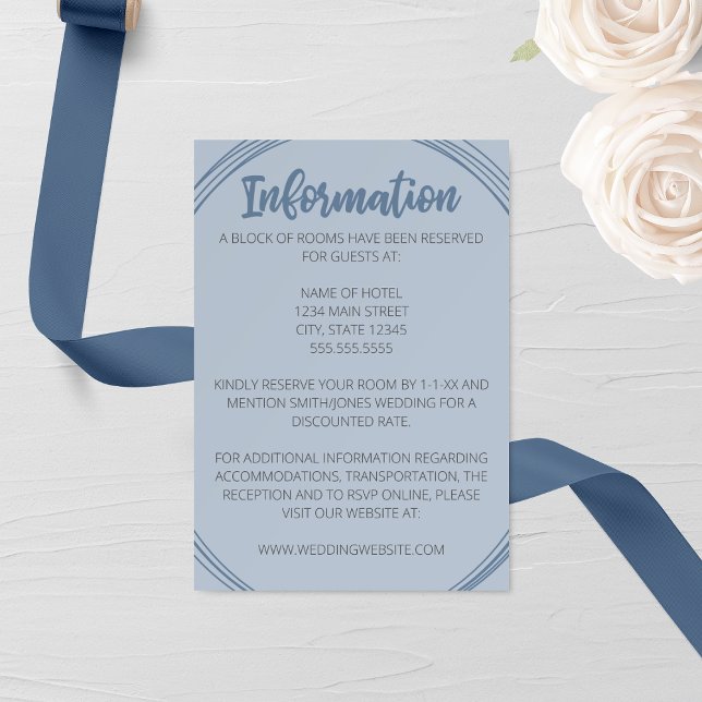 Dusty Blue Oval Wedding Card Begleitkarte (Von Creator hochgeladen)
