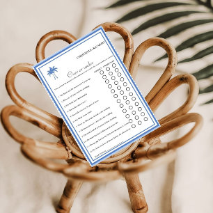 Dusty Blue Over oder unter Brautparty Game Card Ankündigung