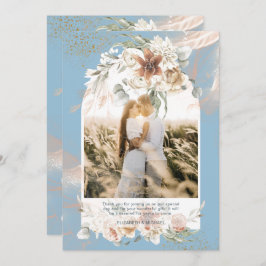 Dusty Blue Pampas Grass Floral FOTO DANKEN Dankeskarte