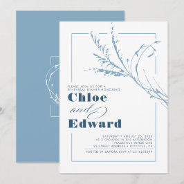 Dusty Blue Pampas Grass Moderne Probe Abendessen Einladung