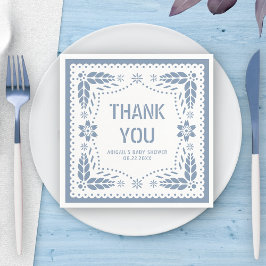 Dusty blue papado picado Danke Baby Shower Serviette