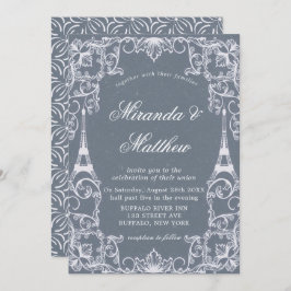 Dusty Blue Paris France Theme Wedding