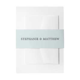 Dusty Blue Pastel Elegant Wedding Einladungsbanderole