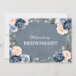 Dusty Blue Peach Blush wird meine Bridesmaid sein Einladung