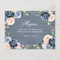 Dusty Blue Peach Blush wird meine Bridesmaid sein