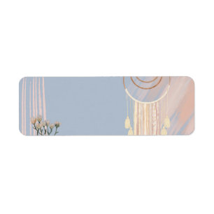 Dusty Blue Peach Boho Dream Catcher