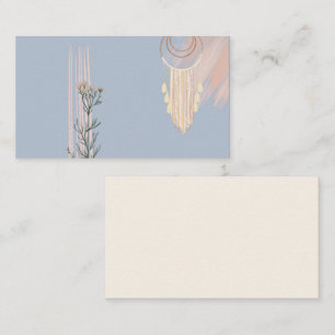 Dusty Blue Peach Boho Dream Catcher Visitenkarte