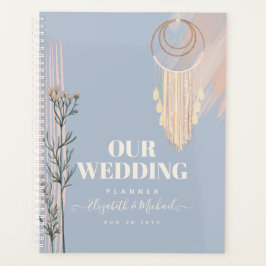 Dusty Blue Peach Boho Wedding Planer
