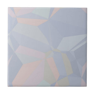 Dusty Blue & Peach Seamless Polygons Fliese