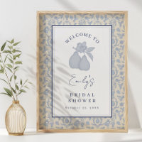 Dusty Blue Perfect Pear Brautparty Plakatzeichen