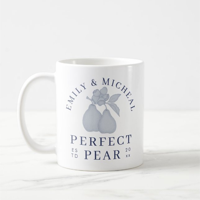 Dusty Blue Perfect Pear Brautparty Tasse (Links)