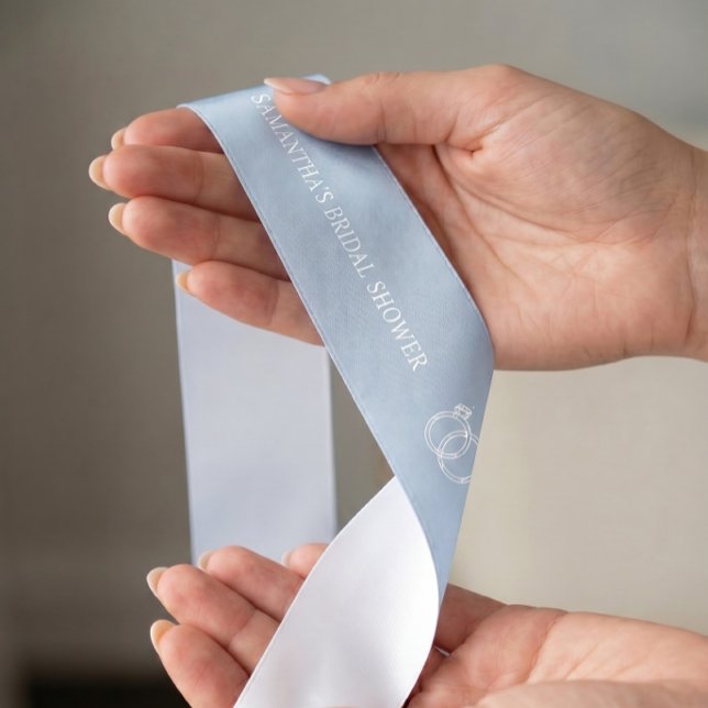 Dusty Blue Personalisiert Brautparty Satinband (Von Creator hochgeladen)