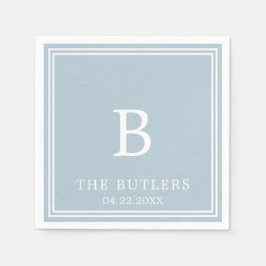 Dusty Blue Personalisiert Wedding Cocktail Napkins Serviette