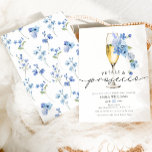 Dusty Blue Petals & Prosecco Brautparty Einladung<br><div class="desc">Treten Sie ein in eine Welt von einzigartigem Charme und Originalität mit unserer Dusty Blue Petals & Prosecco Bridal Dusche Einladung. Hier haben wir drei geliebte Brautparty-Themen nahtlos in ein einzigartiges Meisterwerk vereint und eine Einladung geschaffen, die unübertroffene Eleganz und Innovation ausstrahlt. In diesem exklusiven Design haben wir die zeitlose...</div>