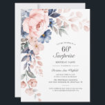 Dusty Blue Pink Floral Überraschung 60. Geburtstag<br><div class="desc">Versenden Sie die Einladungen für das bevorstehende Meilenstein Überraschungs-Party mit unseren modernen Pastellfarben Pink Indigo Blue Watercolor Blumenkarten. Mit wunderschöner botanischer Aquarellblüte. Einfach mit den Party-Details personalisieren, indem Sie auf die Schaltfläche Anpassen klicken, um den Stil und die Platzierung des Textes weiter zu ordnen und zu formatieren. TIPP: Füge unsere...</div>