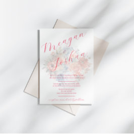 Dusty Blue Pink Wedding Einladung