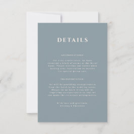 Dusty Blue Portrait Wedding Details Card Einladung