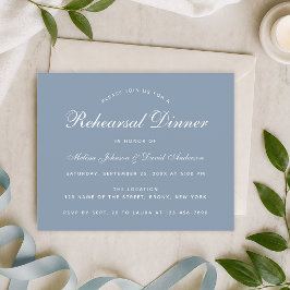 Dusty Blue Probe Dinner Budget Einladung
